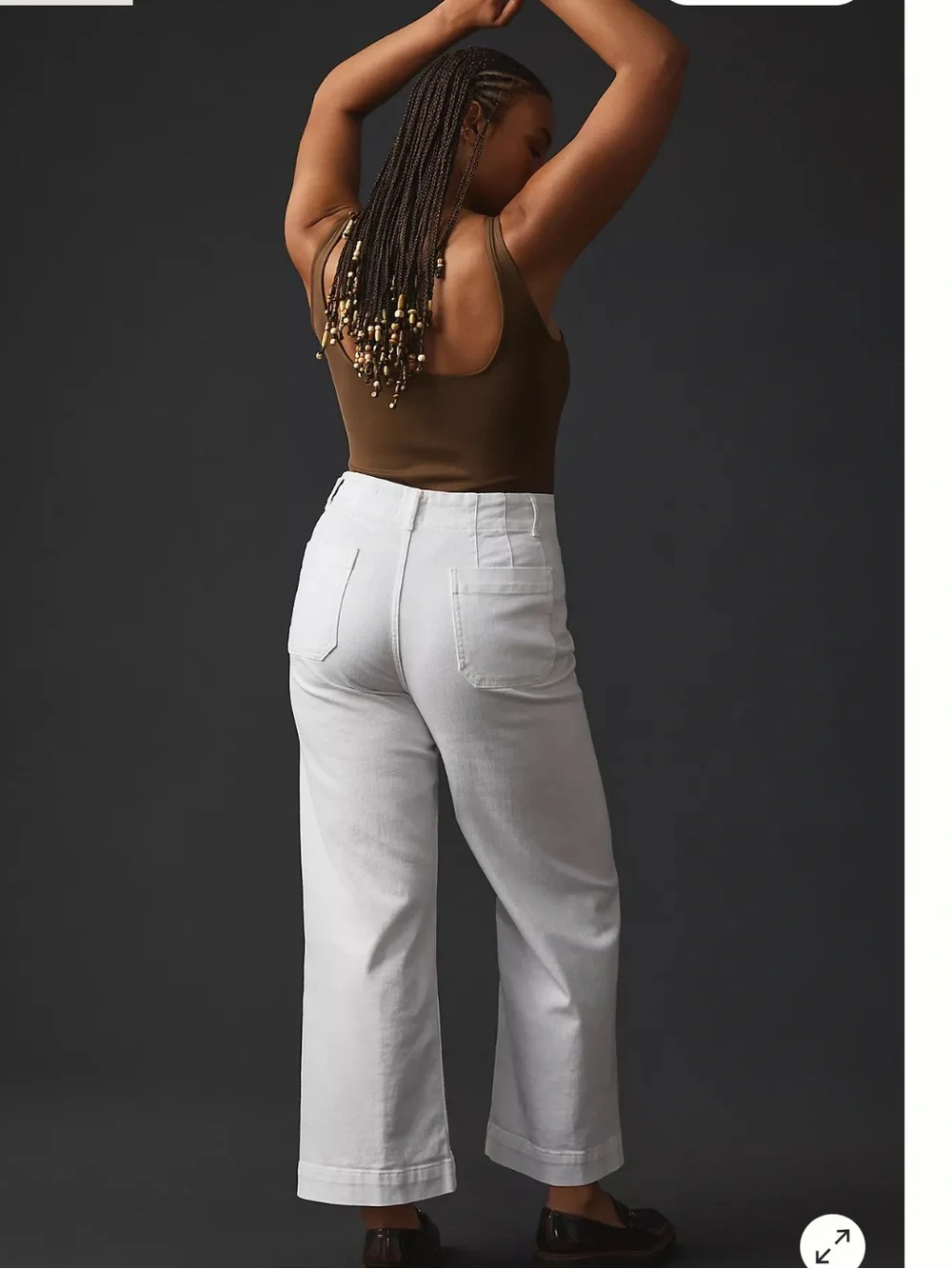 Maeve Collette White Wide-Leg High-Rise Cropped Pants - Picture 5 of 12